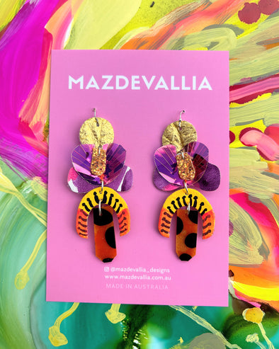 Crystalline Magma Statement Earring