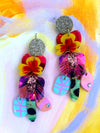 Lost Spring at the Edge of Crater Lake Statement Earring