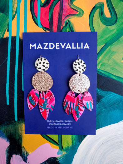 Fire Orchid Statement Earrings