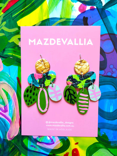 Jade Lotus -  Statement Earrings